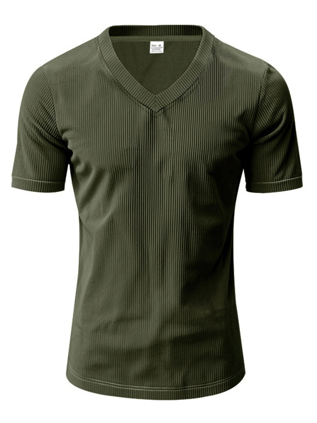 Men's Full Size Ribbed V-Neck T-Shirt Plus Size from Armoire Gemzis