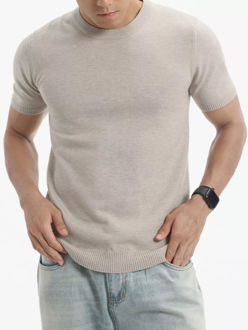 Men's Plus Size Casual Short Sleeve Knit Top from Armoire Gemzis