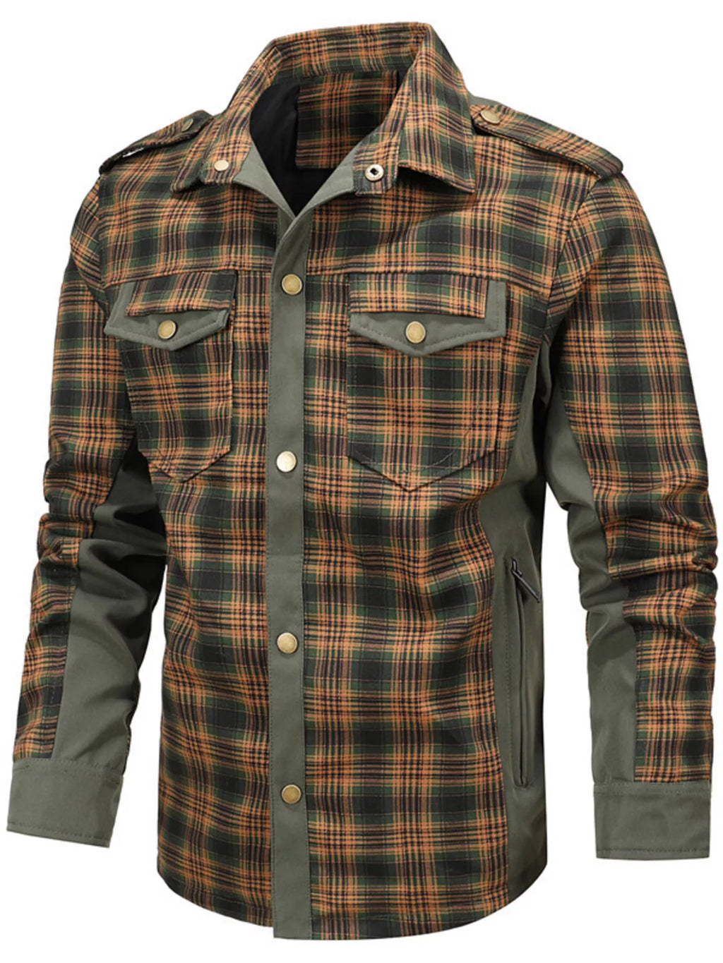 Men's Full Size Button Up Long Sleeve Plaid Shirt Plus Size from Armoire Gemzis