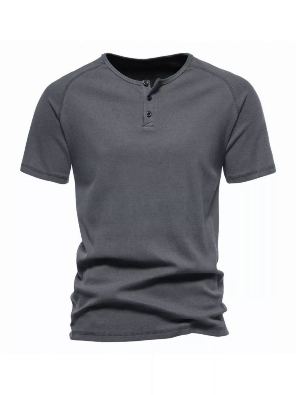 Men's Plus Size Button Detail Casual Henley T-Shirt from Armoire Gemzis