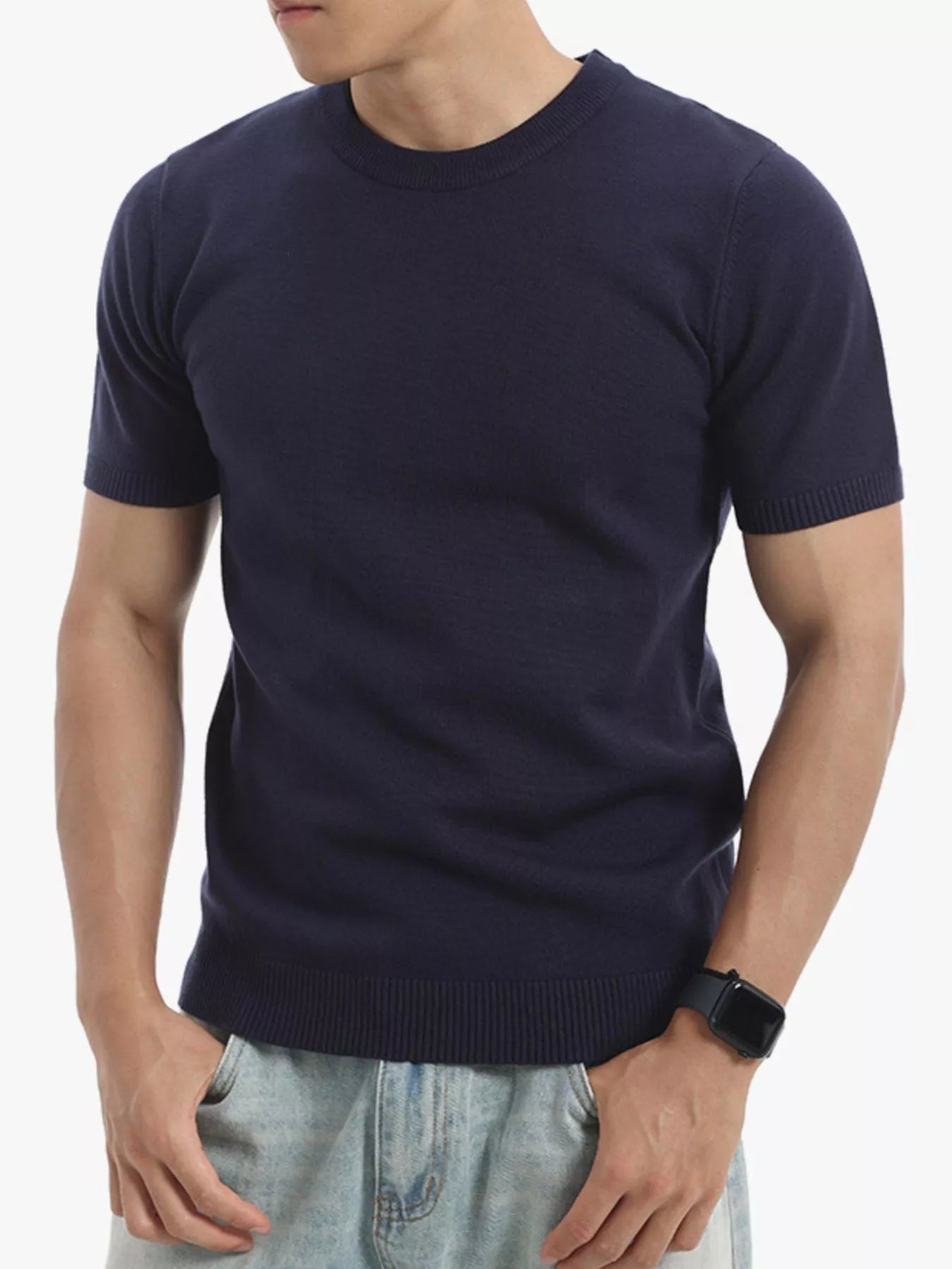 Men's Plus Size Casual Short Sleeve Knit Top from Armoire Gemzis