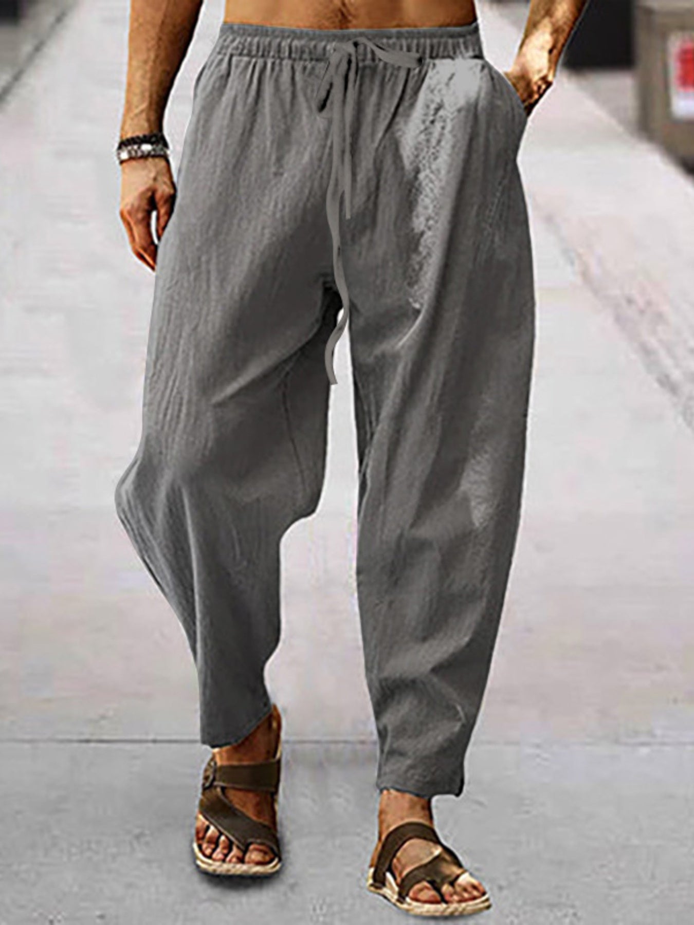 Men's Full Size Drawstring Wide Leg Pants Plus Size from Armoire Gemzis