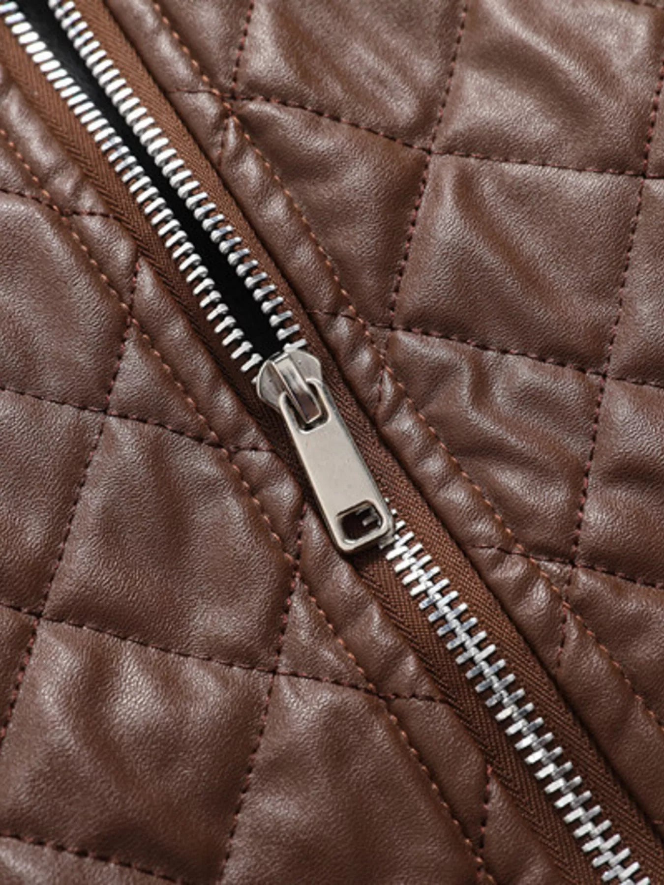 Men's Plus Size Quilted Faux Leather Bomber Jacket from Armoire Gemzis
