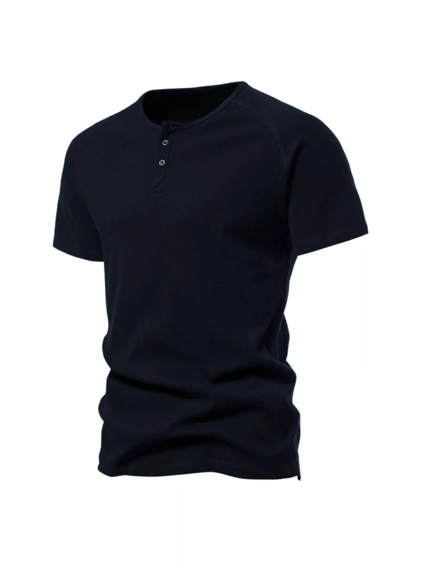 Men's Plus Size Button Detail Casual Henley T-Shirt from Armoire Gemzis