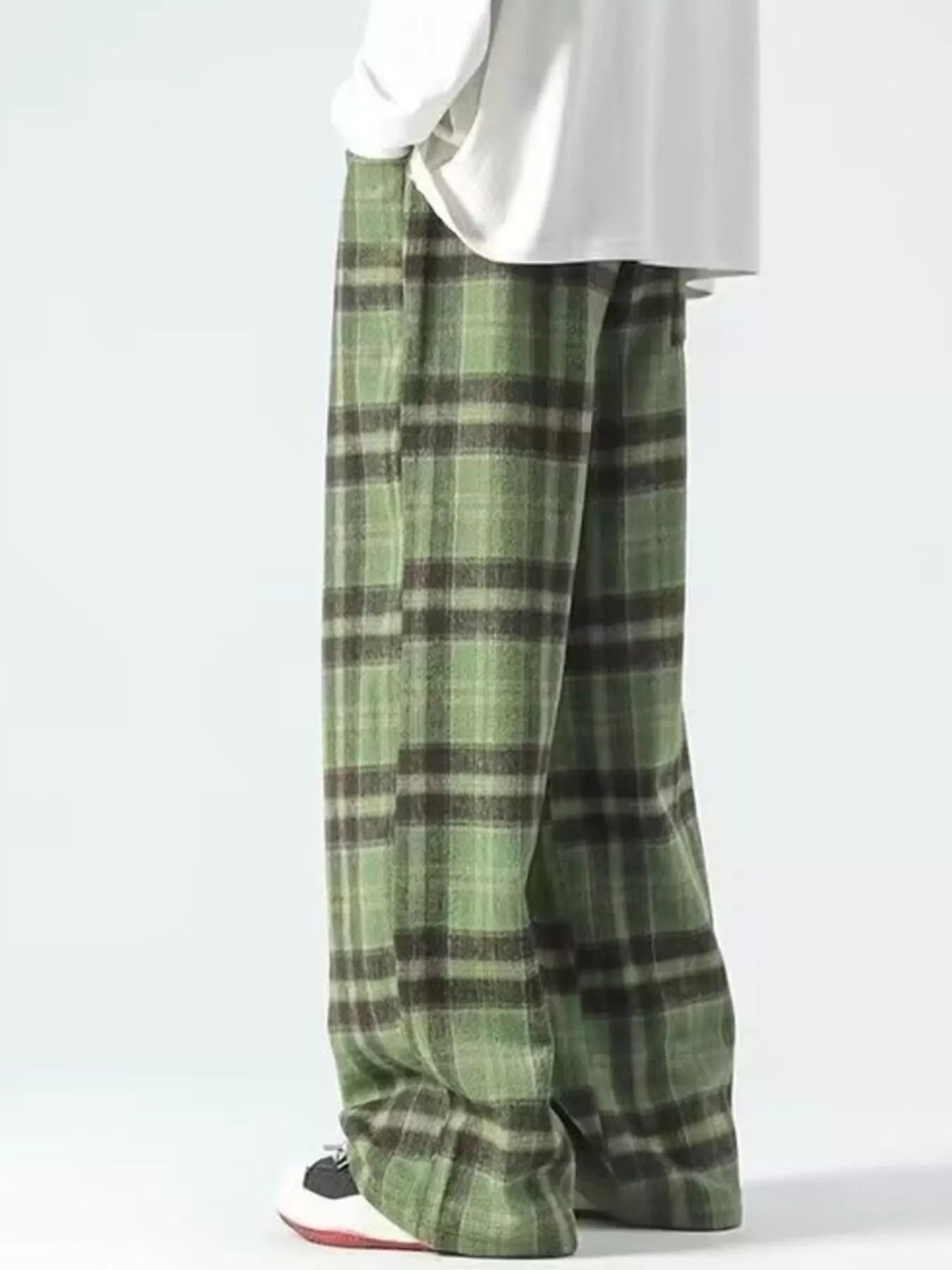 Men's Plus Size Vintage Plaid Wide Leg Pants from Armoire Gemzis