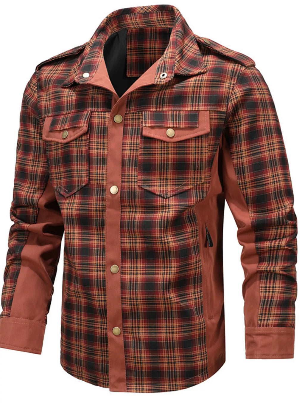 Men's Full Size Button Up Long Sleeve Plaid Shirt Plus Size from Armoire Gemzis