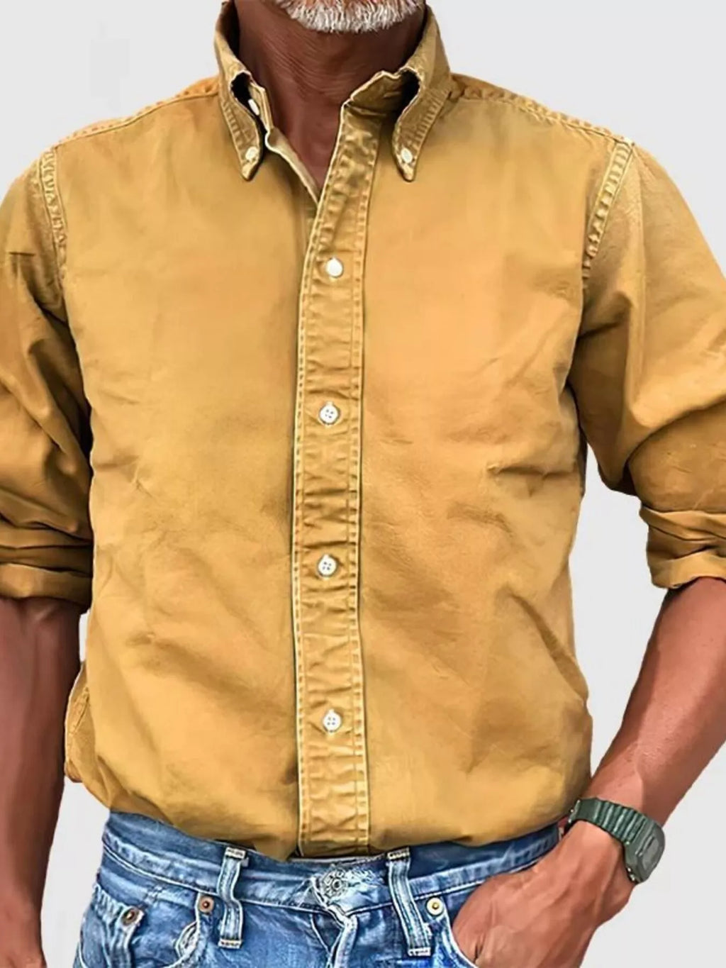 Men's Full Size Casual Button-Down Shirt Plus Size from Armoire Gemzis