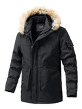 Men's Plus Size Fur Hooded Winter Parka Coat from Armoire Gemzis