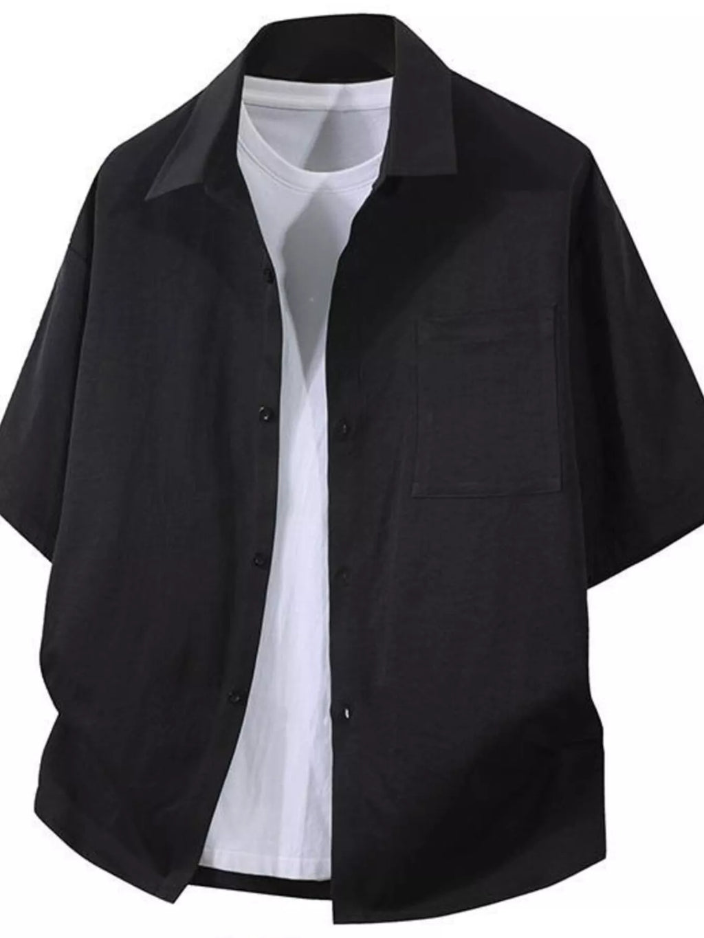 Men's Plus Size Casual Short Sleeve Button-Down Shirt from Armoire Gemzis
