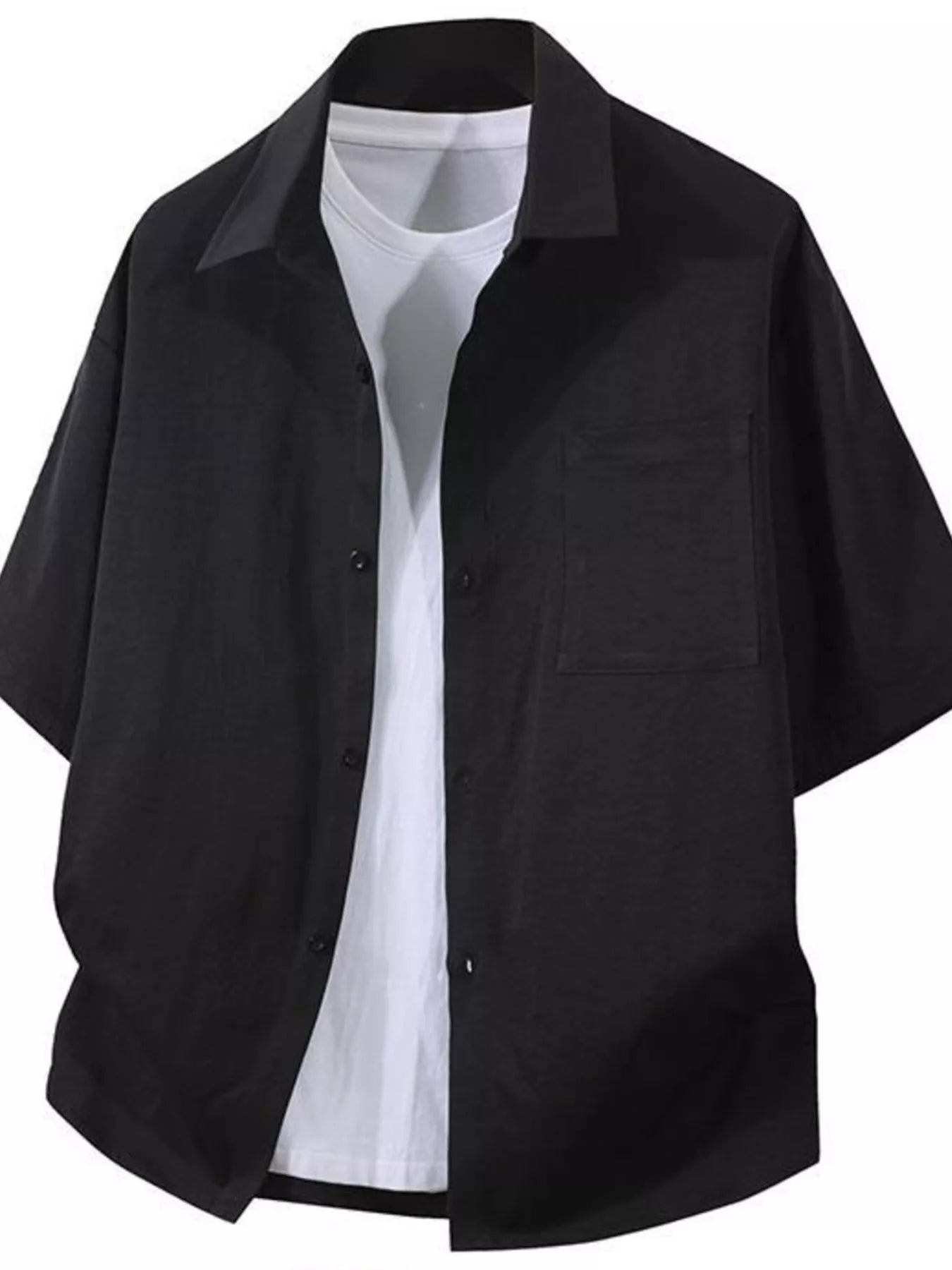 Men's Plus Size Casual Short Sleeve Button-Down Shirt from Armoire Gemzis
