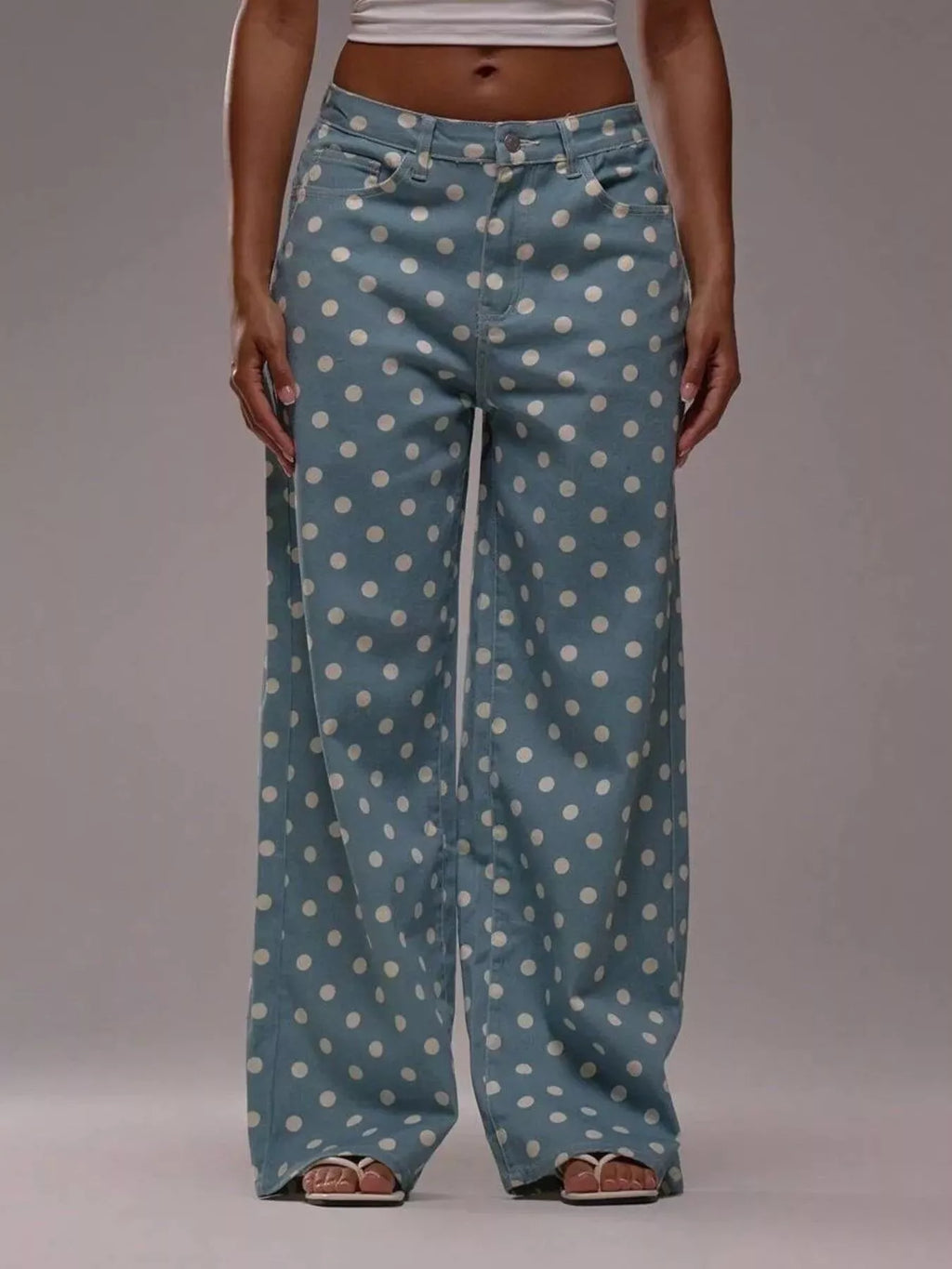 Polka Dot Wide Leg Jeans from Armoire Gemzis