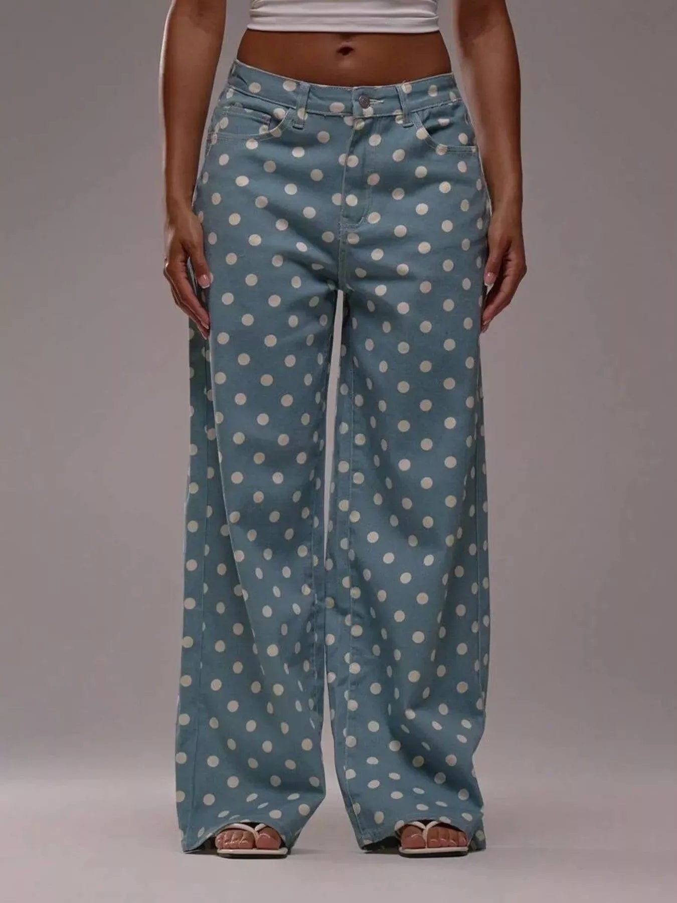 Polka Dot Wide Leg Jeans from Armoire Gemzis