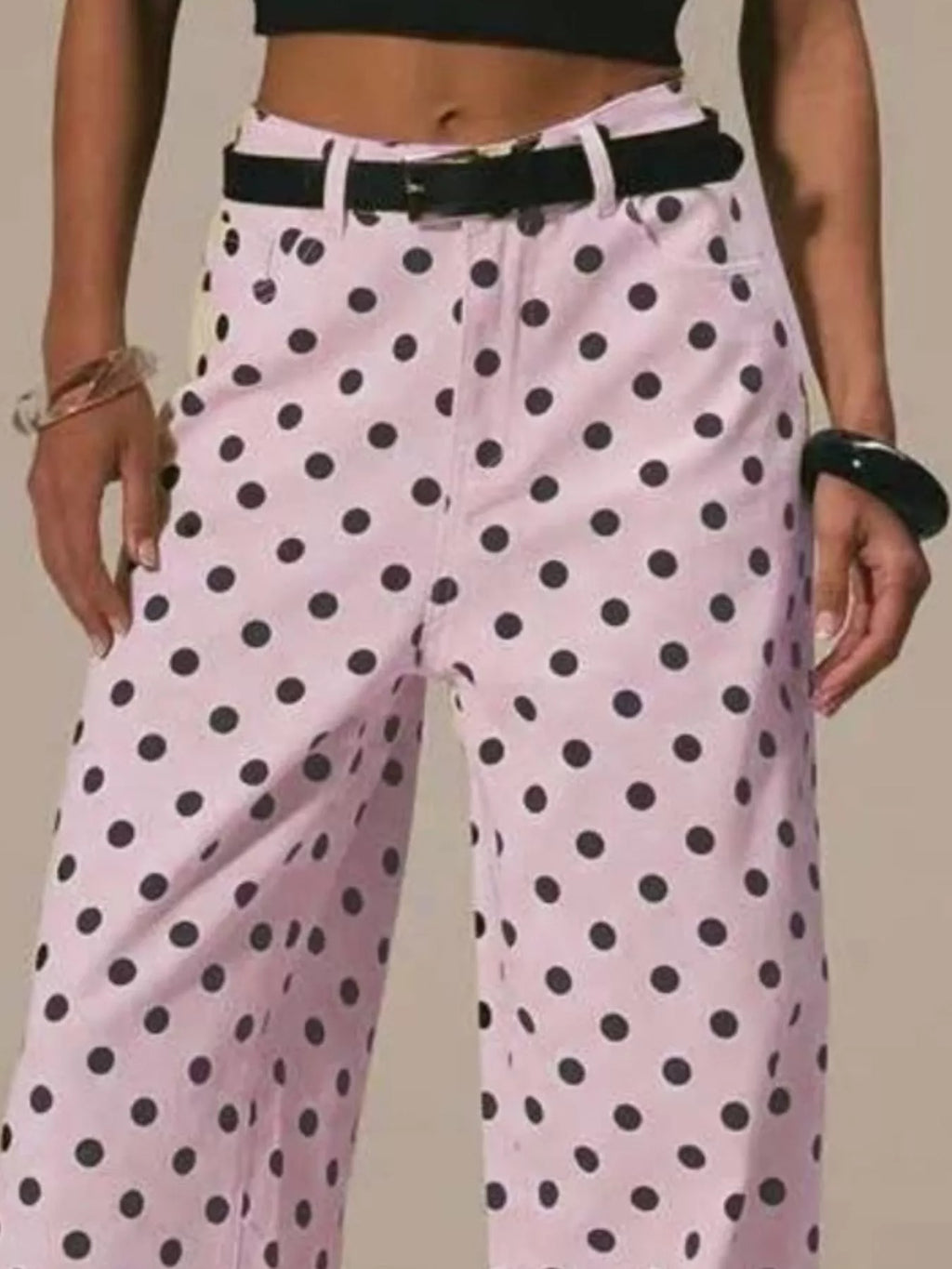 Polka Dot Wide Leg Jeans from Armoire Gemzis