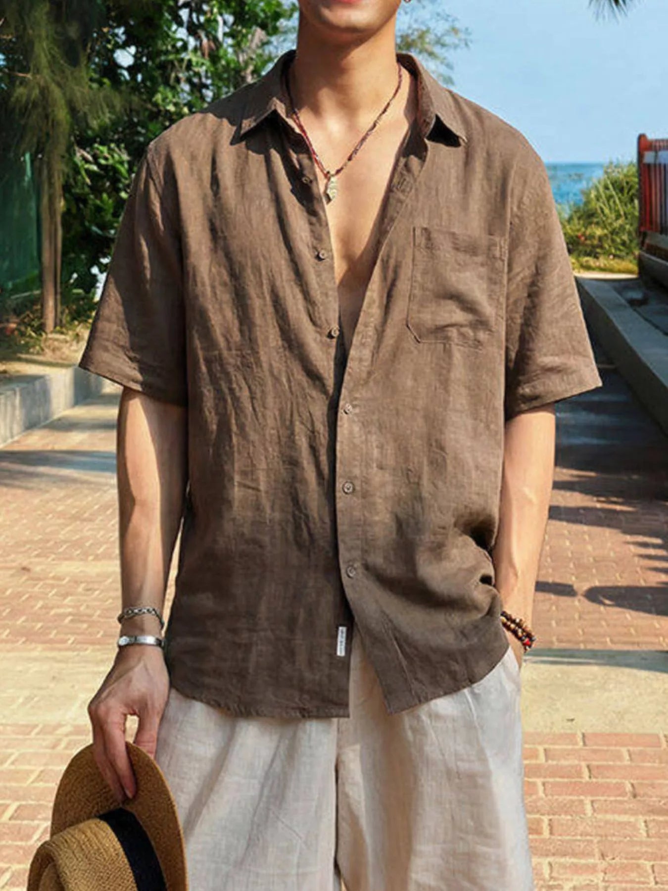 Men's Plus Size Casual Short-Sleeve Shirt from Armoire Gemzis