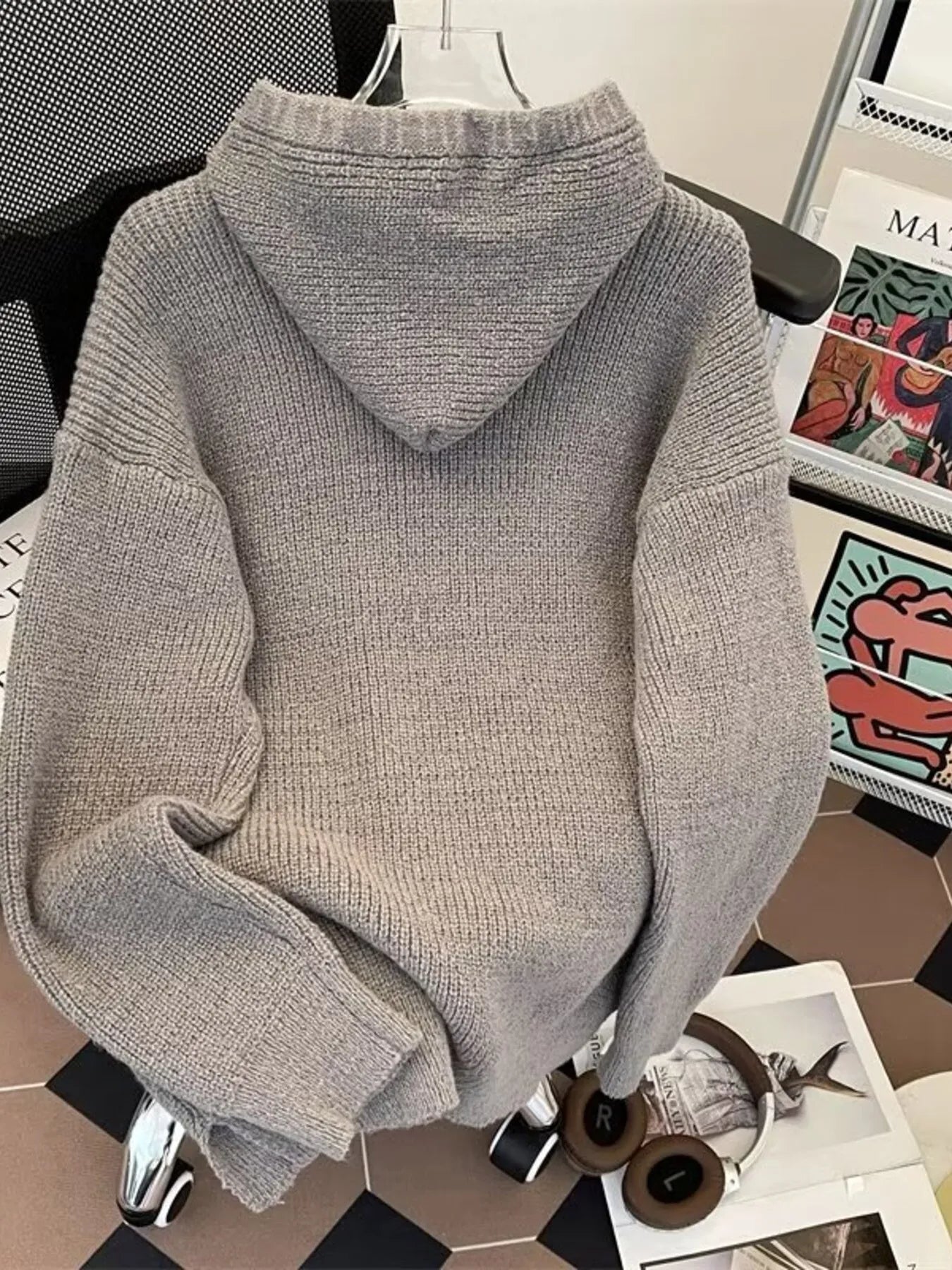 Men's Hooded Half Zip Knit Sweater from Armoire Gemzis
