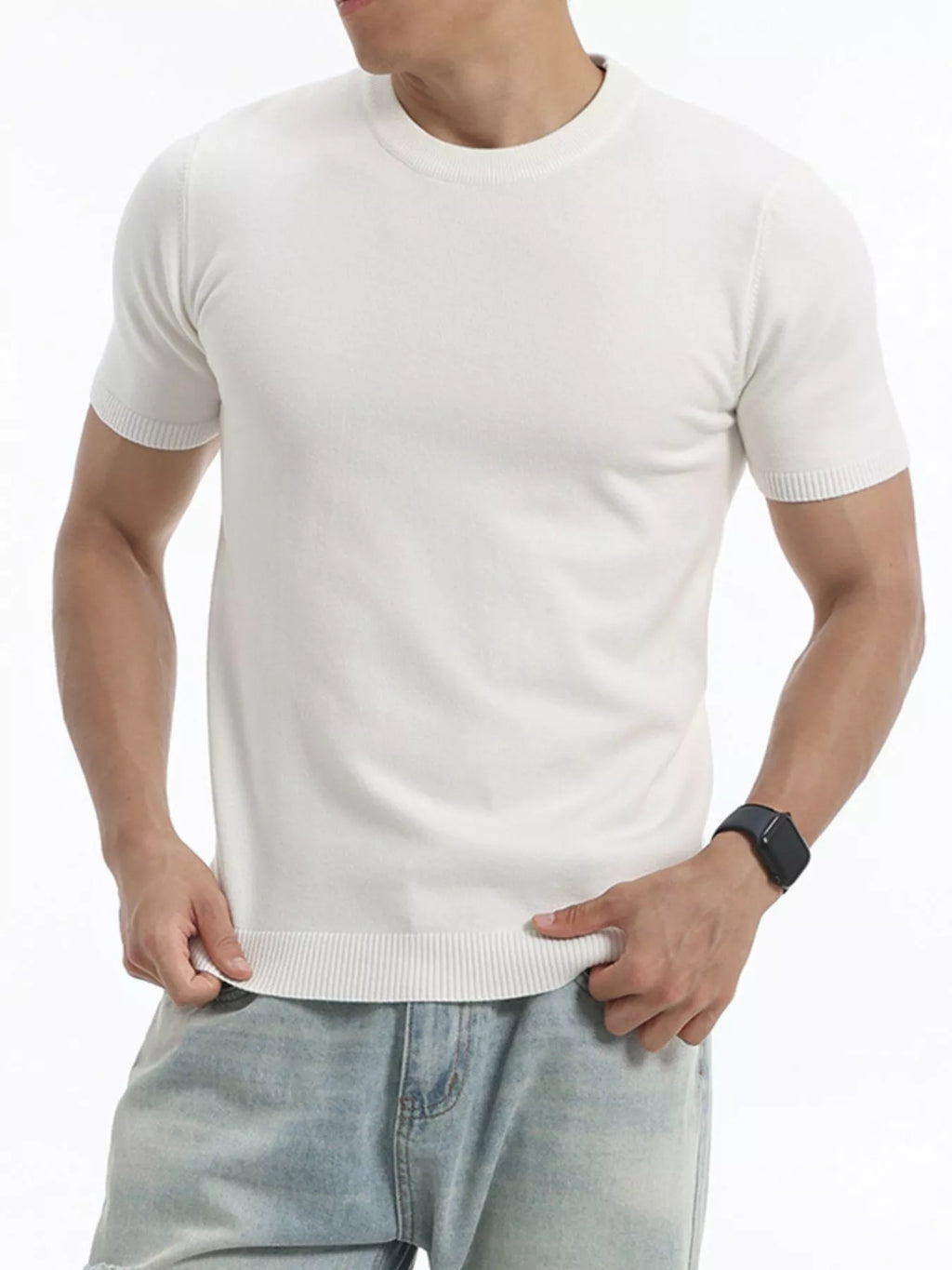 Men's Plus Size Casual Short Sleeve Knit Top from Armoire Gemzis