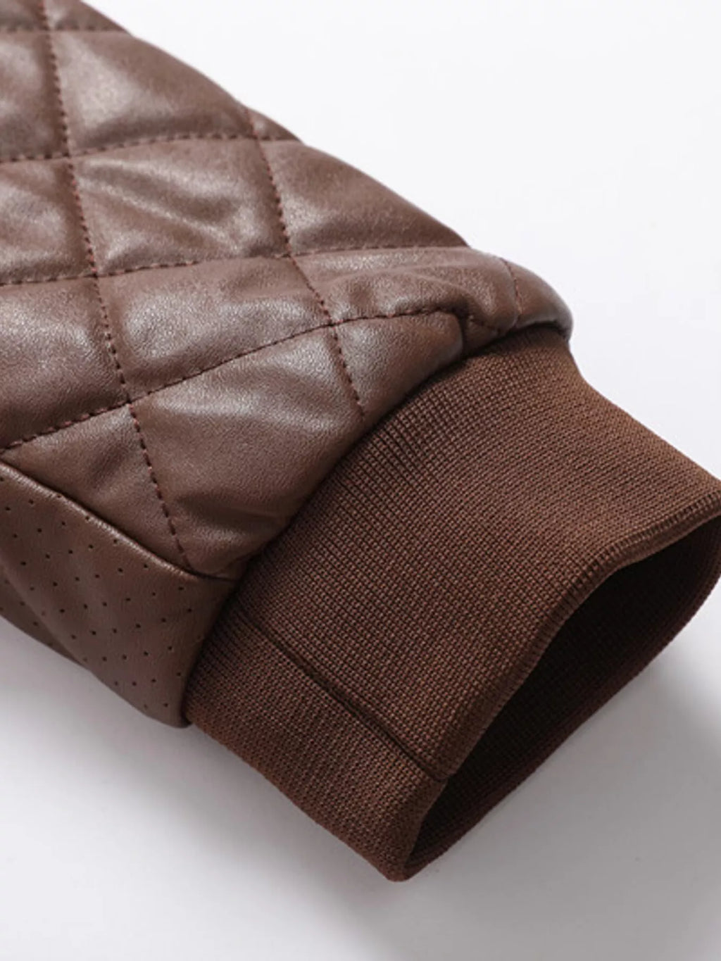 Men's Plus Size Quilted Faux Leather Bomber Jacket from Armoire Gemzis