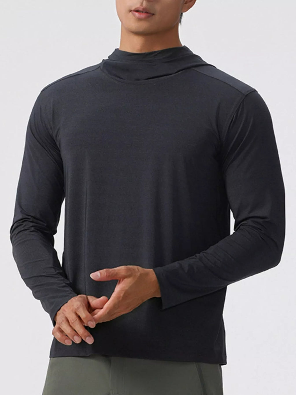 Men's Solid Color Long Sleeve Hoodie from Armoire Gemzis