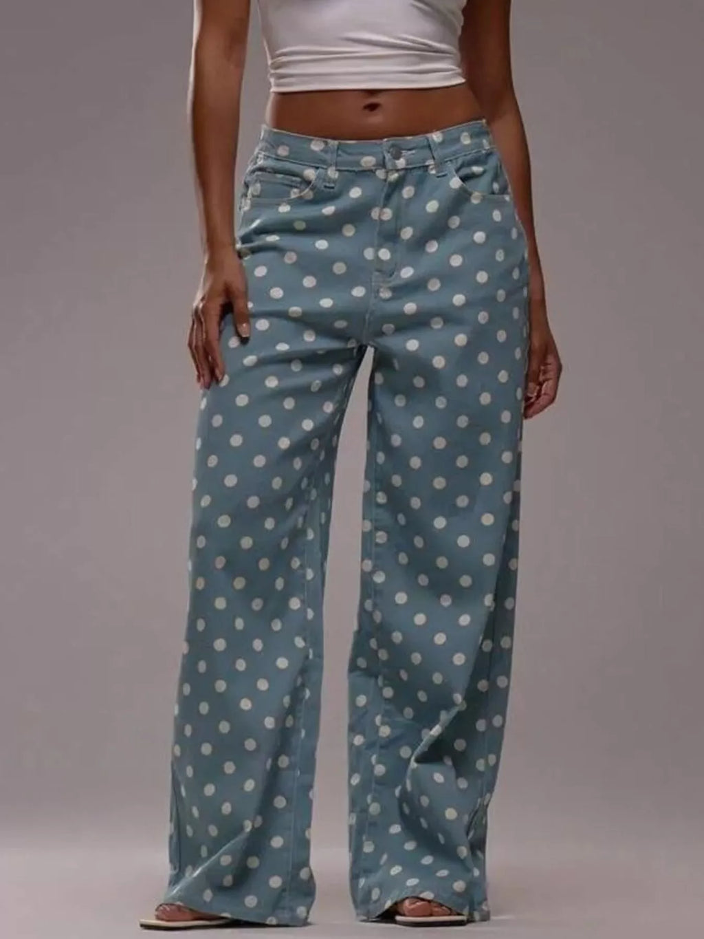 Polka Dot Wide Leg Jeans from Armoire Gemzis