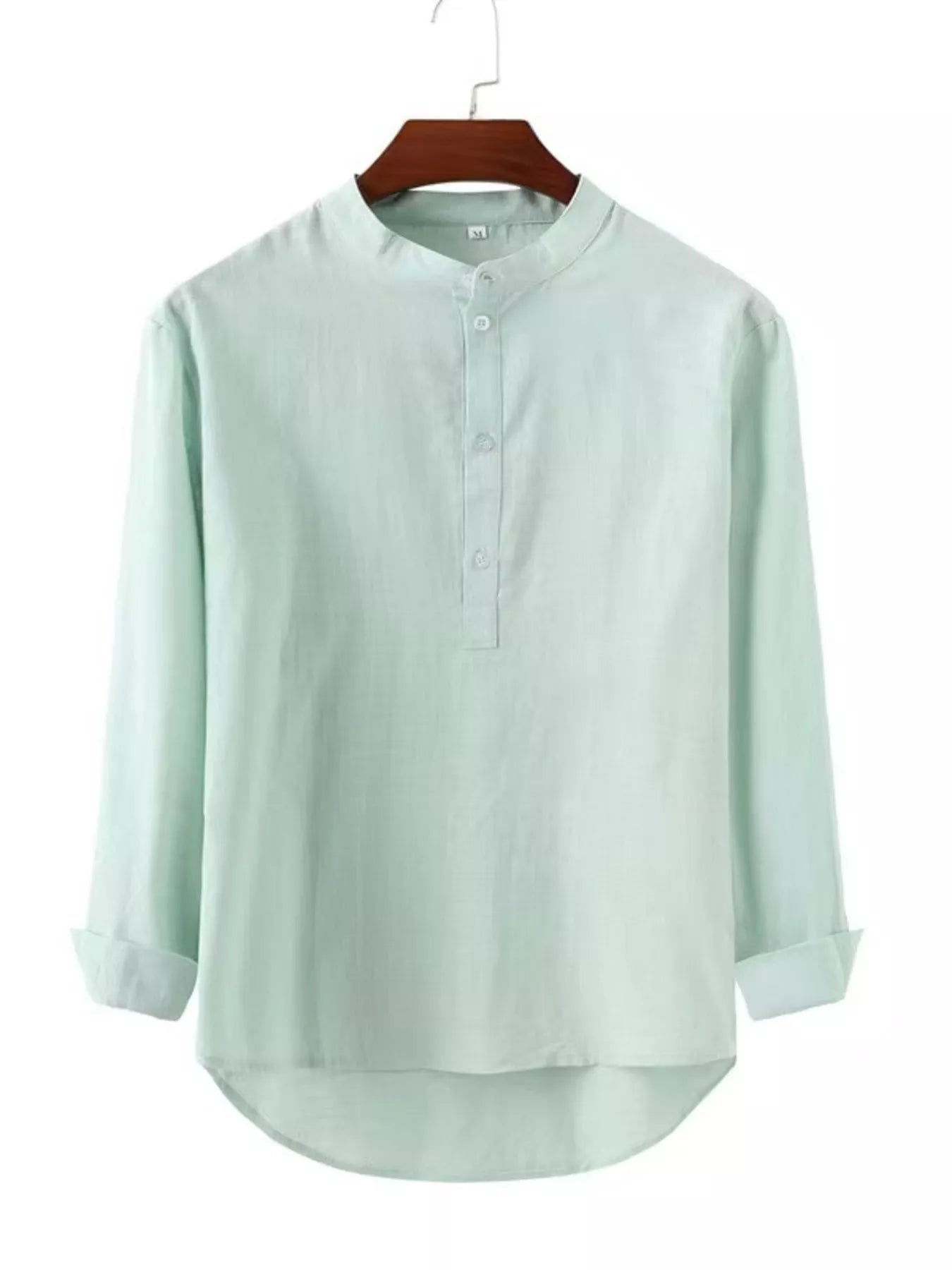 Men's Full Size Button Detail Long Sleeve Shirt Plus Size from Armoire Gemzis