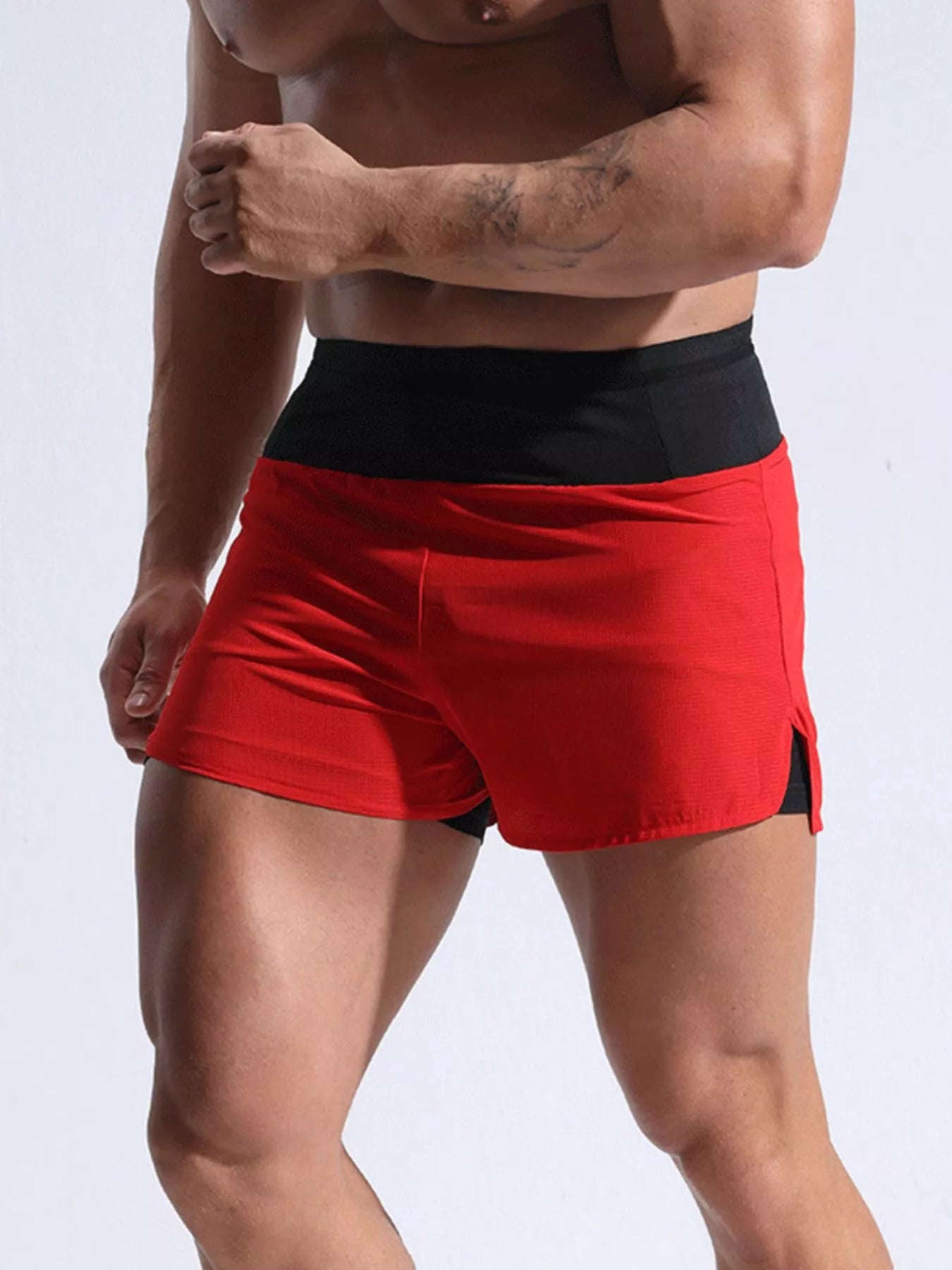 Men's Full Size Contrast Active Shorts Plus Size from Armoire Gemzis