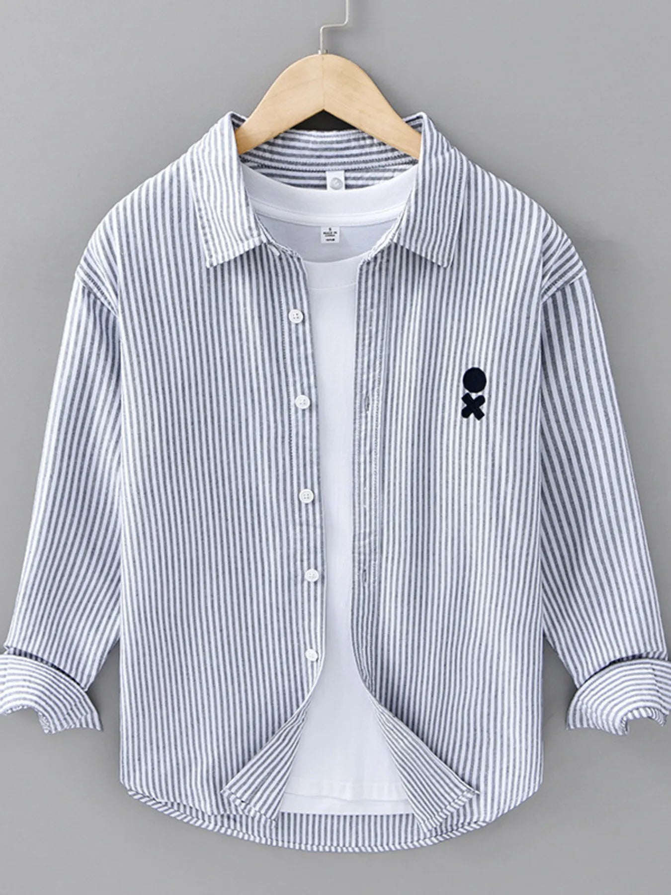 Men's Plus Size Striped Casual Long Sleeve Shirt from Armoire Gemzis