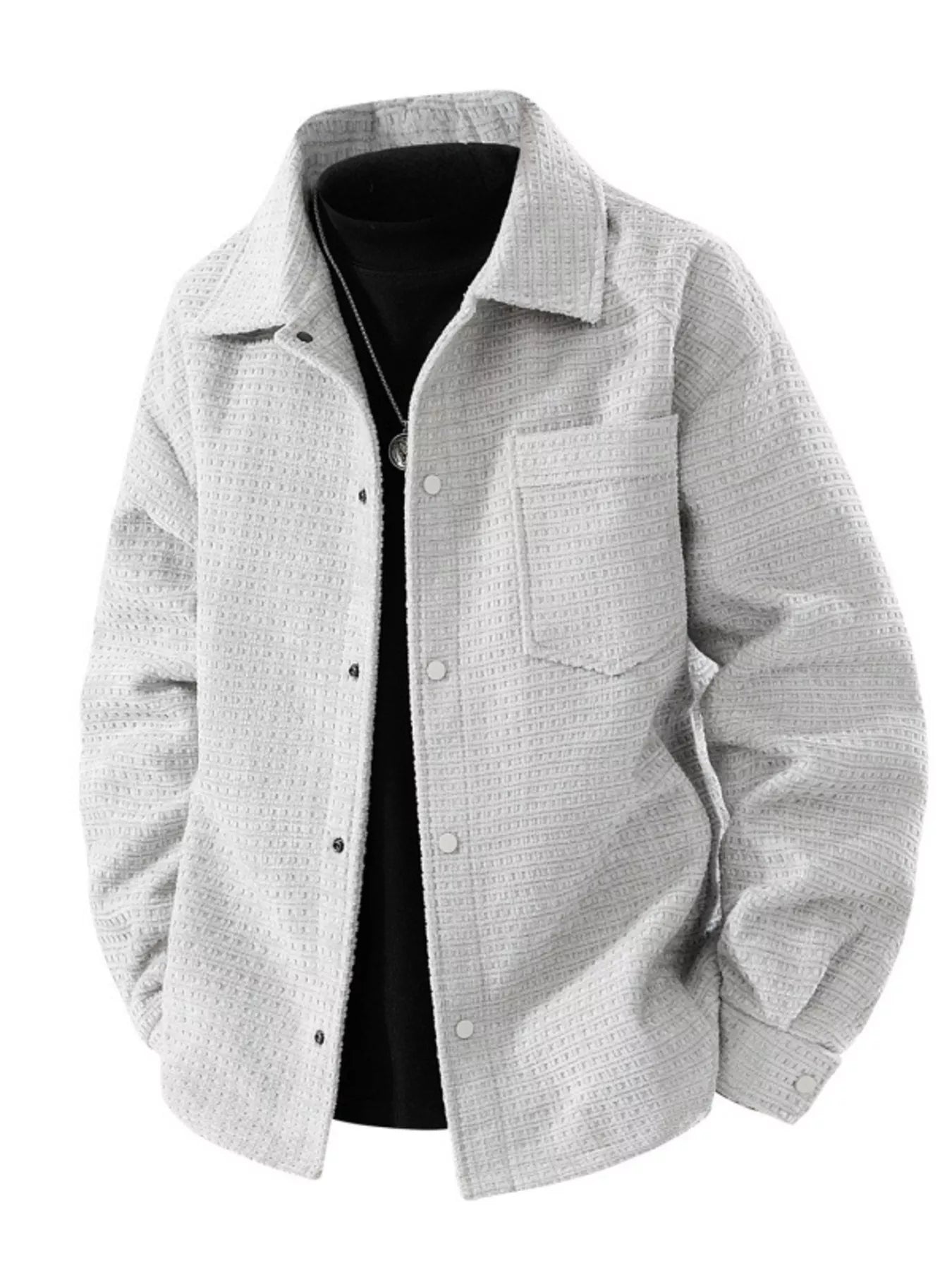Men's Plus Size Textured Snap Down Shacket from Armoire Gemzis