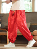 Men's Plus Size Dragon Pattern Silk Harem Pants from Armoire Gemzis