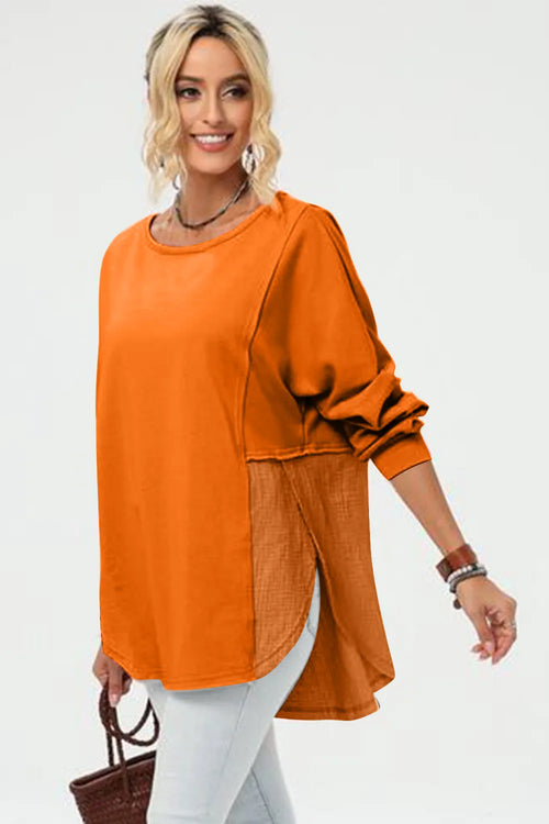 Double Take Full Size Long Sleeve High-Low T-Shirt from Armoire Gemzis