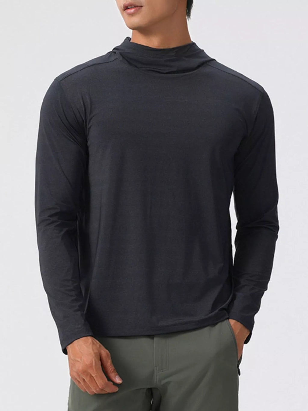 Men's Solid Color Long Sleeve Hoodie from Armoire Gemzis