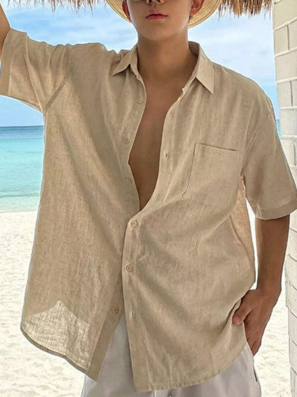 Men's Plus Size Casual Short-Sleeve Shirt from Armoire Gemzis