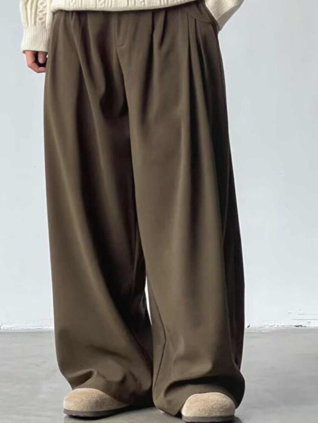 Men's Wide Leg Elastic Waist Casual Pants from Armoire Gemzis