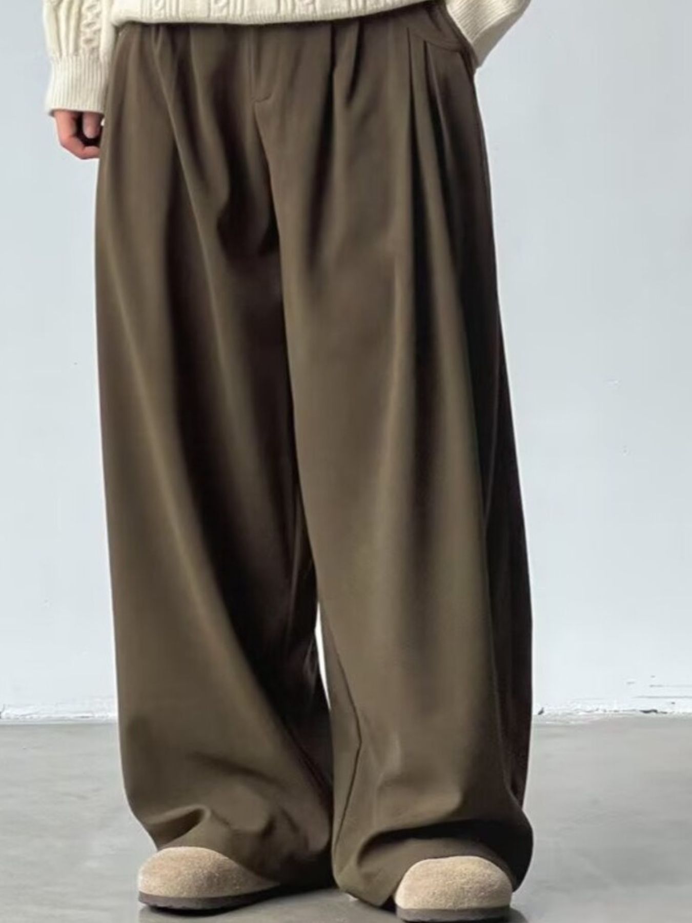 Men's Wide Leg Elastic Waist Casual Pants from Armoire Gemzis