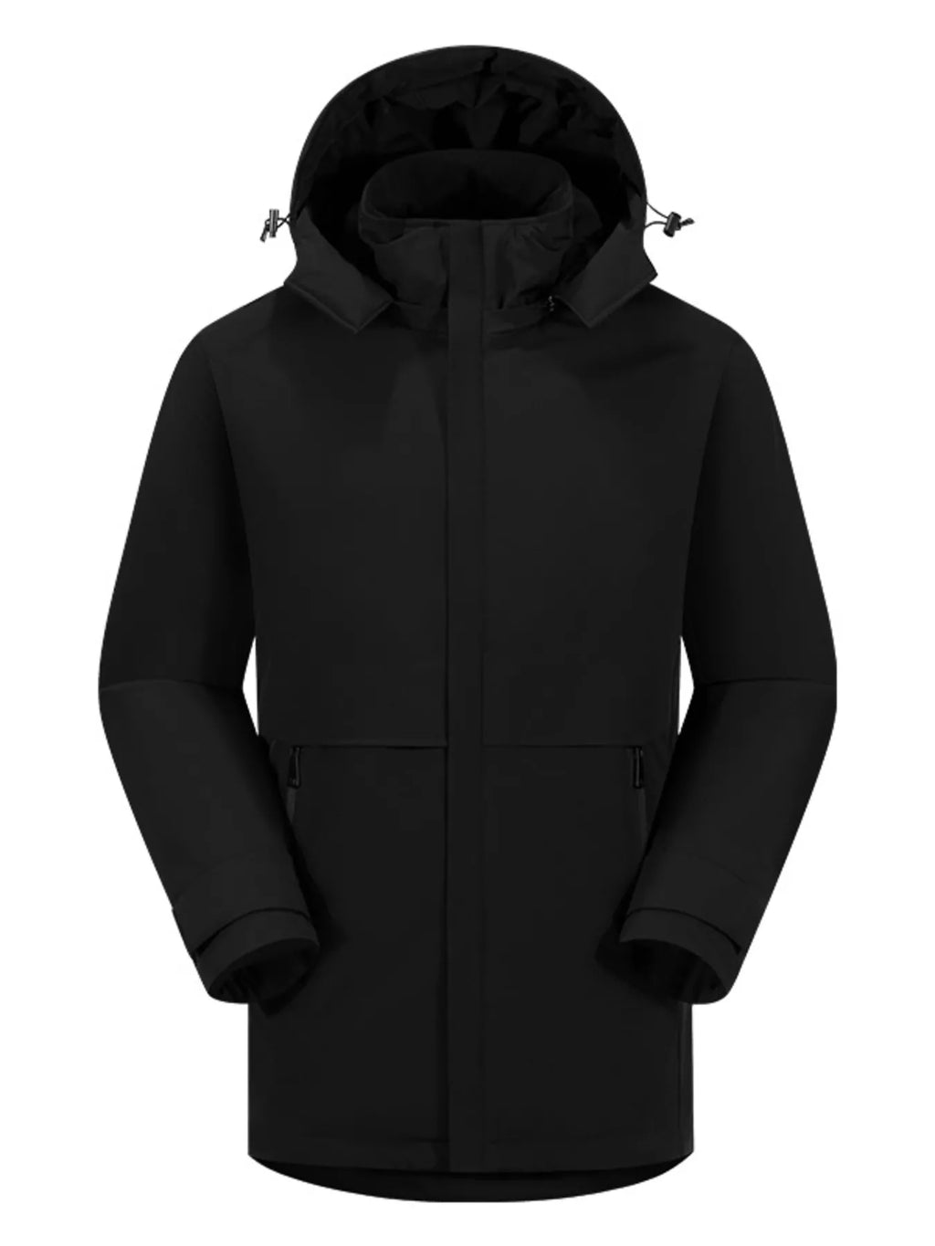 Men's Full Size Windproof Hooded Longline Jacket Plus Size from Armoire Gemzis