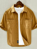 Men's Plus Size Casual Short Sleeve Button-Down Shirt from Armoire Gemzis
