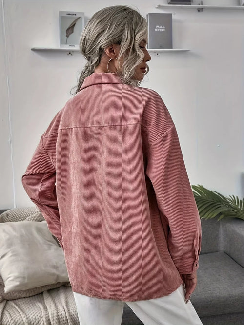 Casual Corduroy Button-Up Shacket from Armoire Gemzis