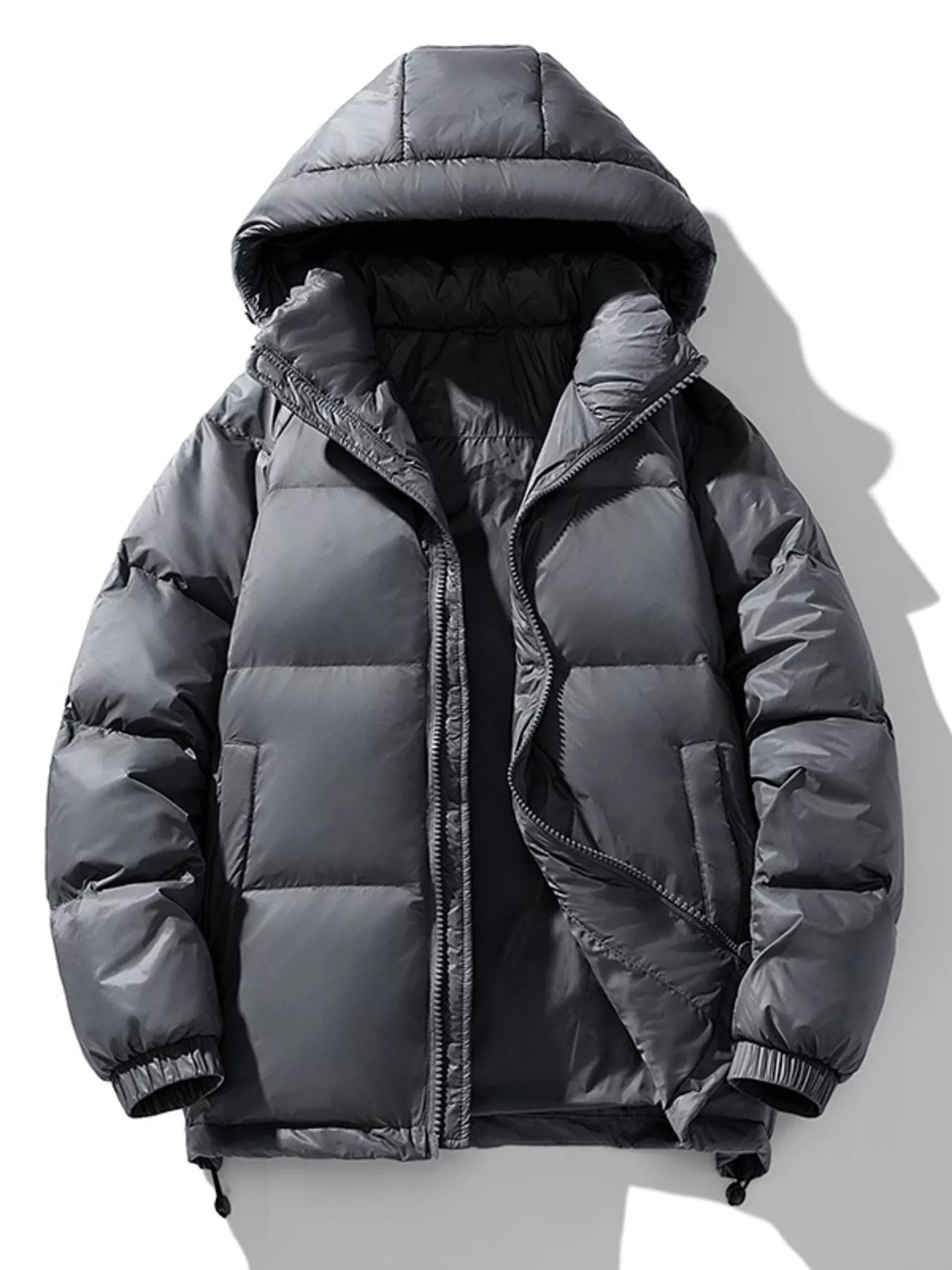 Men's Plus Size Zip Up Hooded Puffer Jacket from Armoire Gemzis