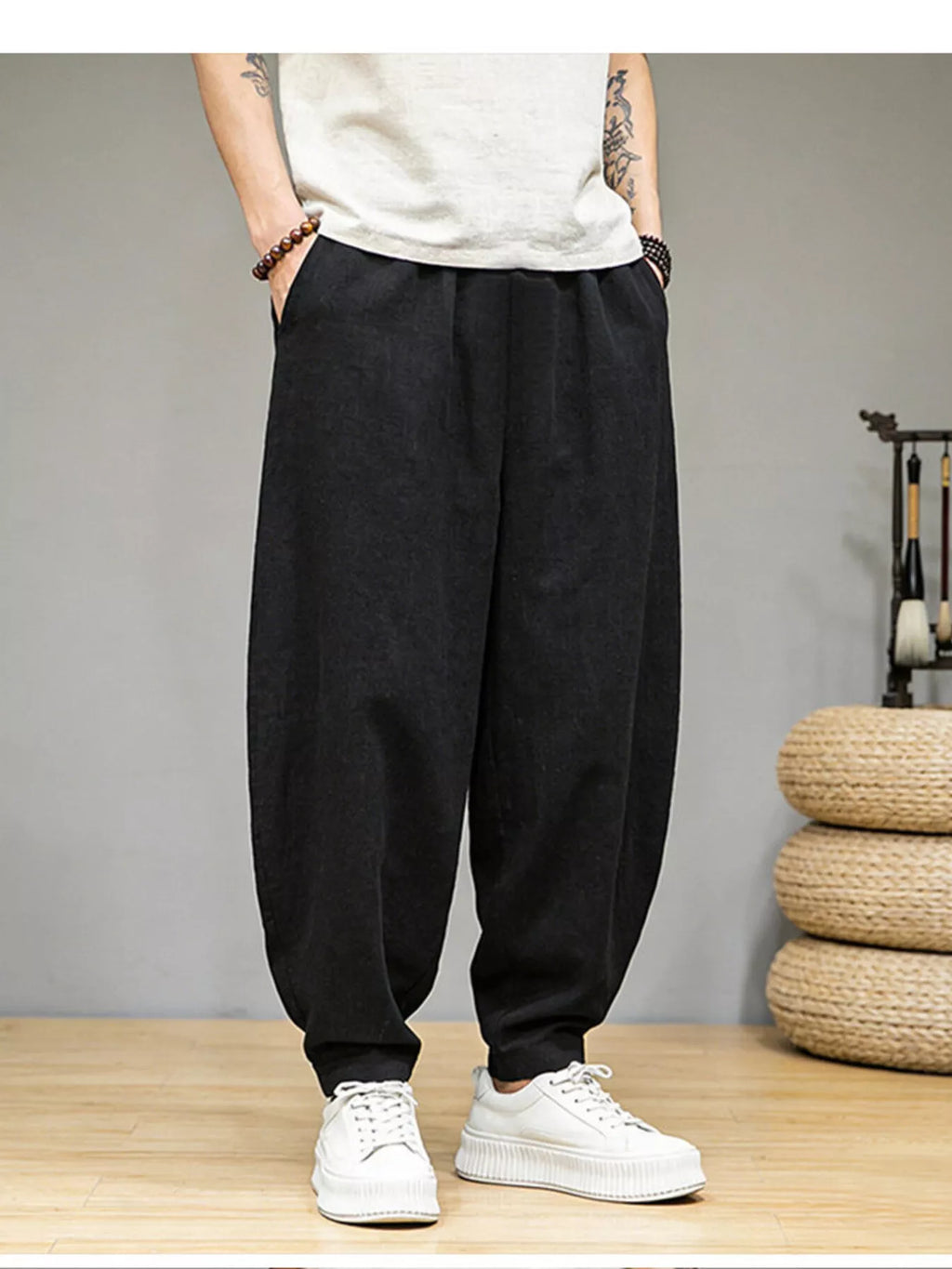 Men's Plus Size Loose Fit Pants with Pockets from Armoire Gemzis
