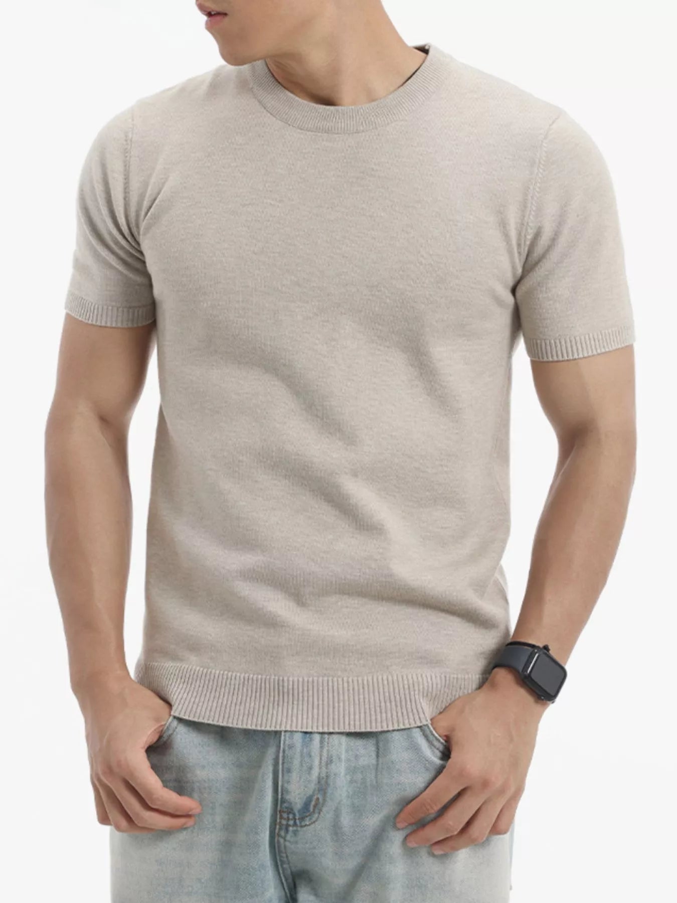 Men's Plus Size Casual Short Sleeve Knit Top from Armoire Gemzis