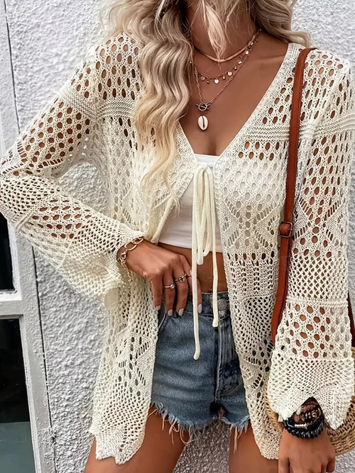 Crochet Tie Front Cardigan from Armoire Gemzis