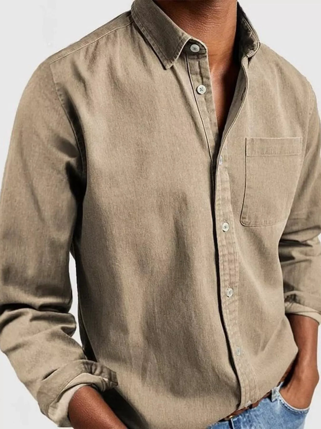 Men's Full Size Button Up Long Sleeve Shirt Plus Size from Armoire Gemzis