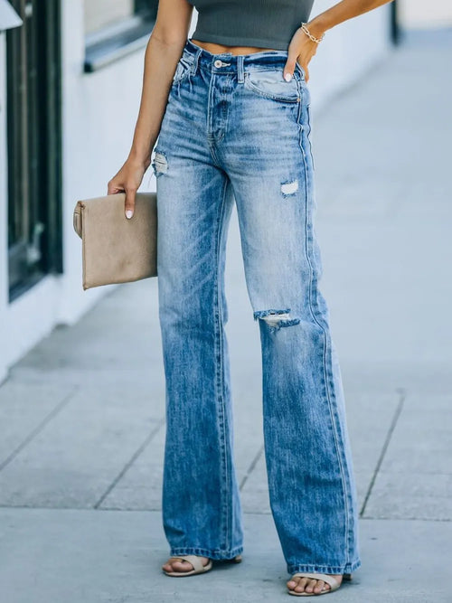 Distressed Straight Leg Jeans from Armoire Gemzis