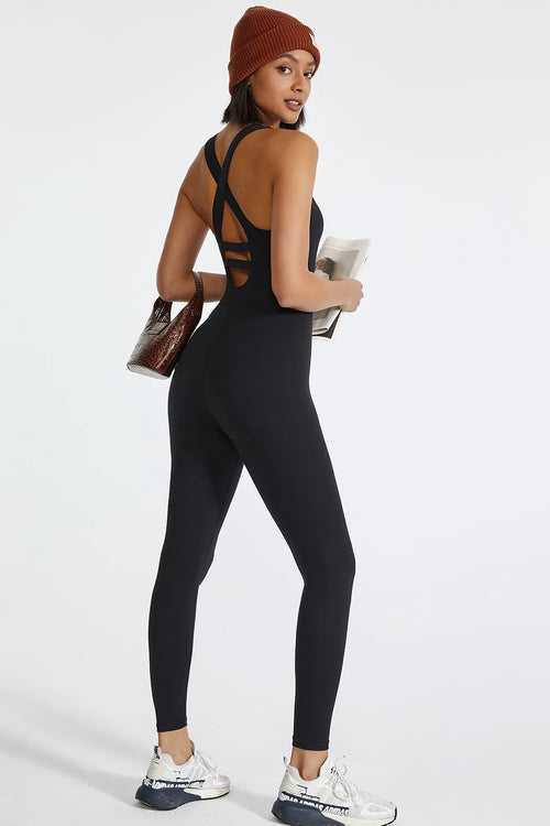 Crisscross Back Wide Strap Active Jumpsuit from Armoire Gemzis