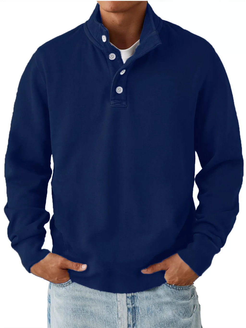 Men's Button Detail Long Sleeve Sweatshirt from Armoire Gemzis