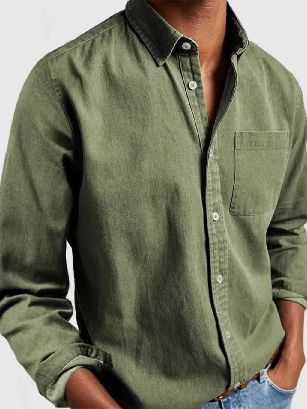 Men's Full Size Button Up Long Sleeve Shirt Plus Size from Armoire Gemzis