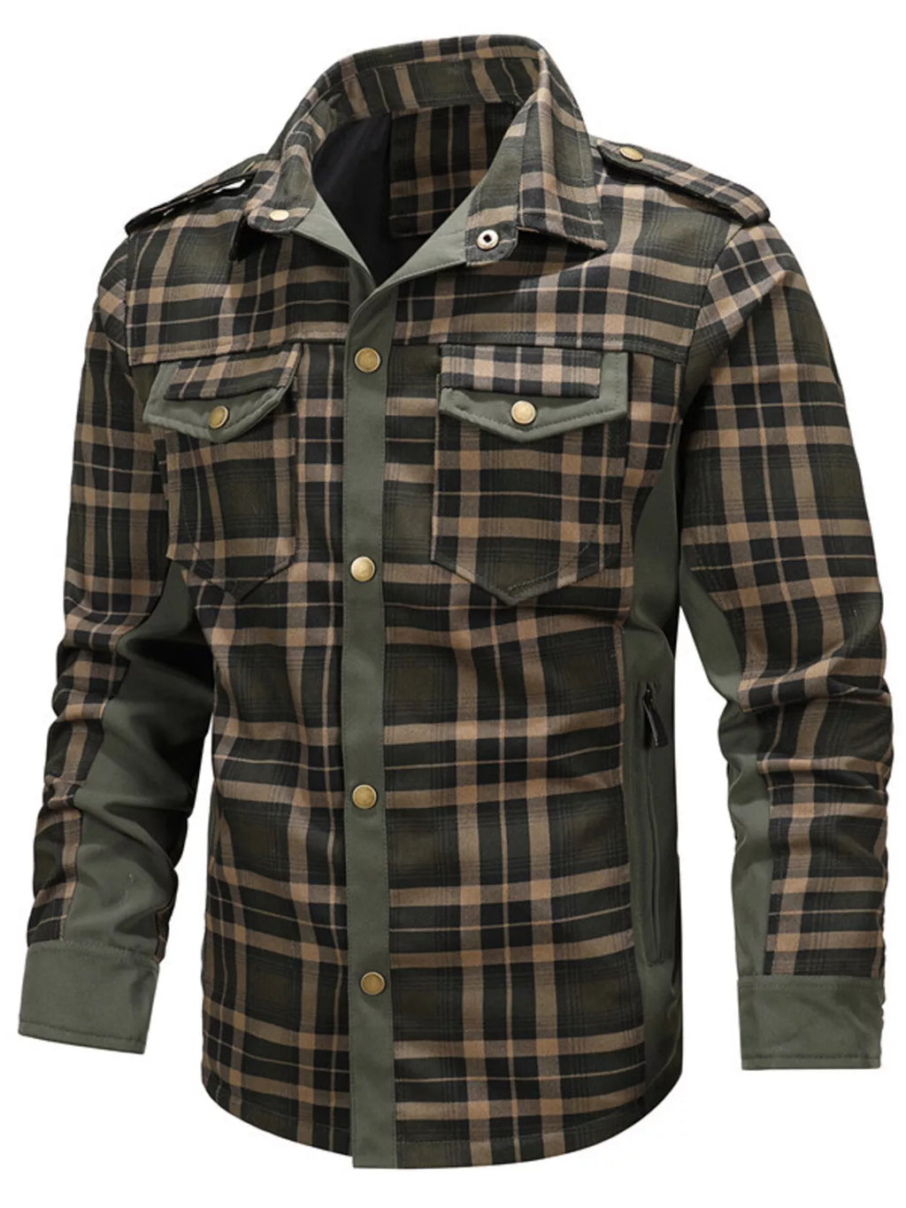Men's Full Size Button Up Long Sleeve Plaid Shirt Plus Size from Armoire Gemzis