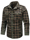 Men's Full Size Button Up Long Sleeve Plaid Shirt Plus Size from Armoire Gemzis