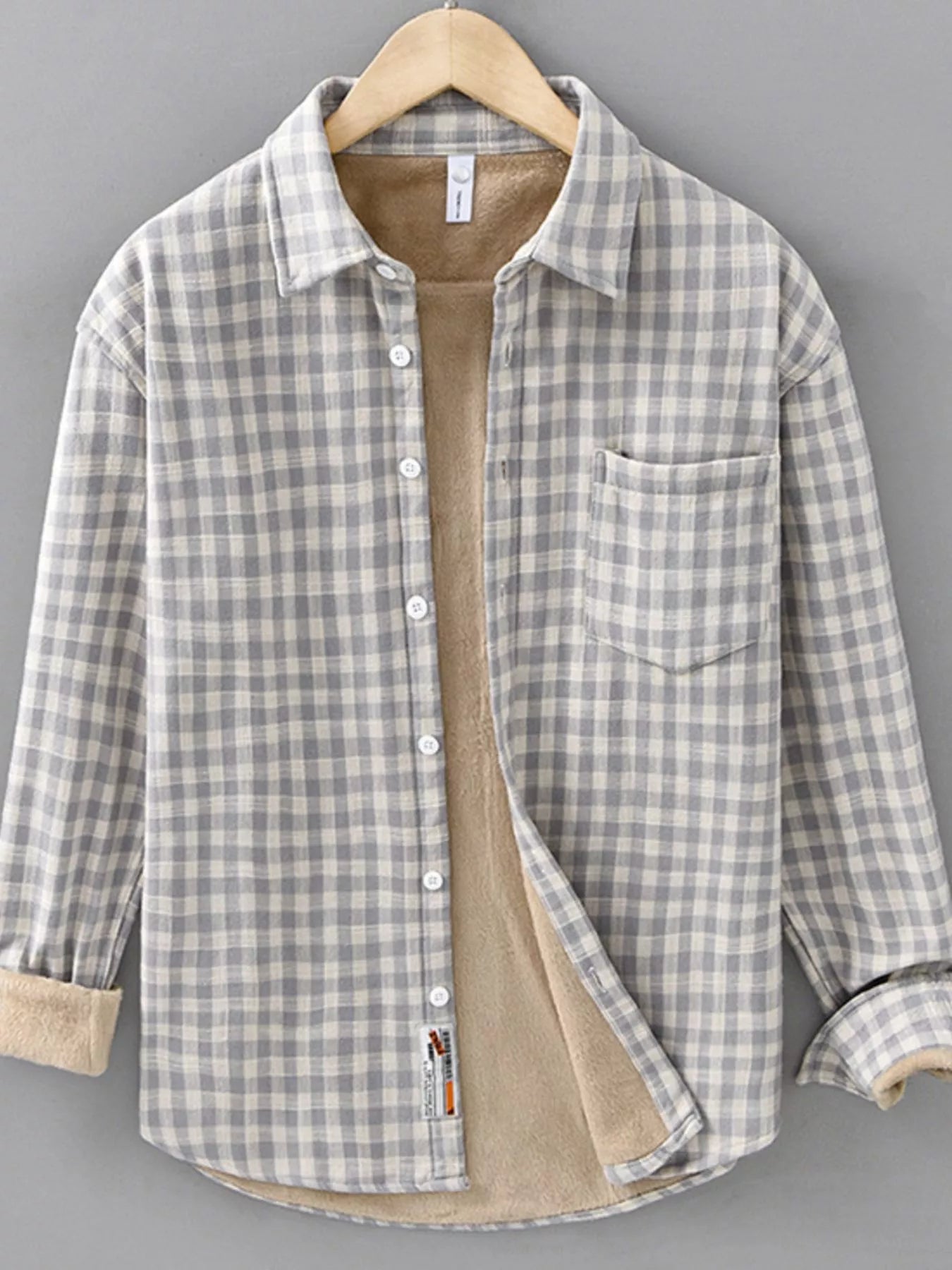 Men's Plus Size Plaid Casual Long Sleeve Shirt from Armoire Gemzis