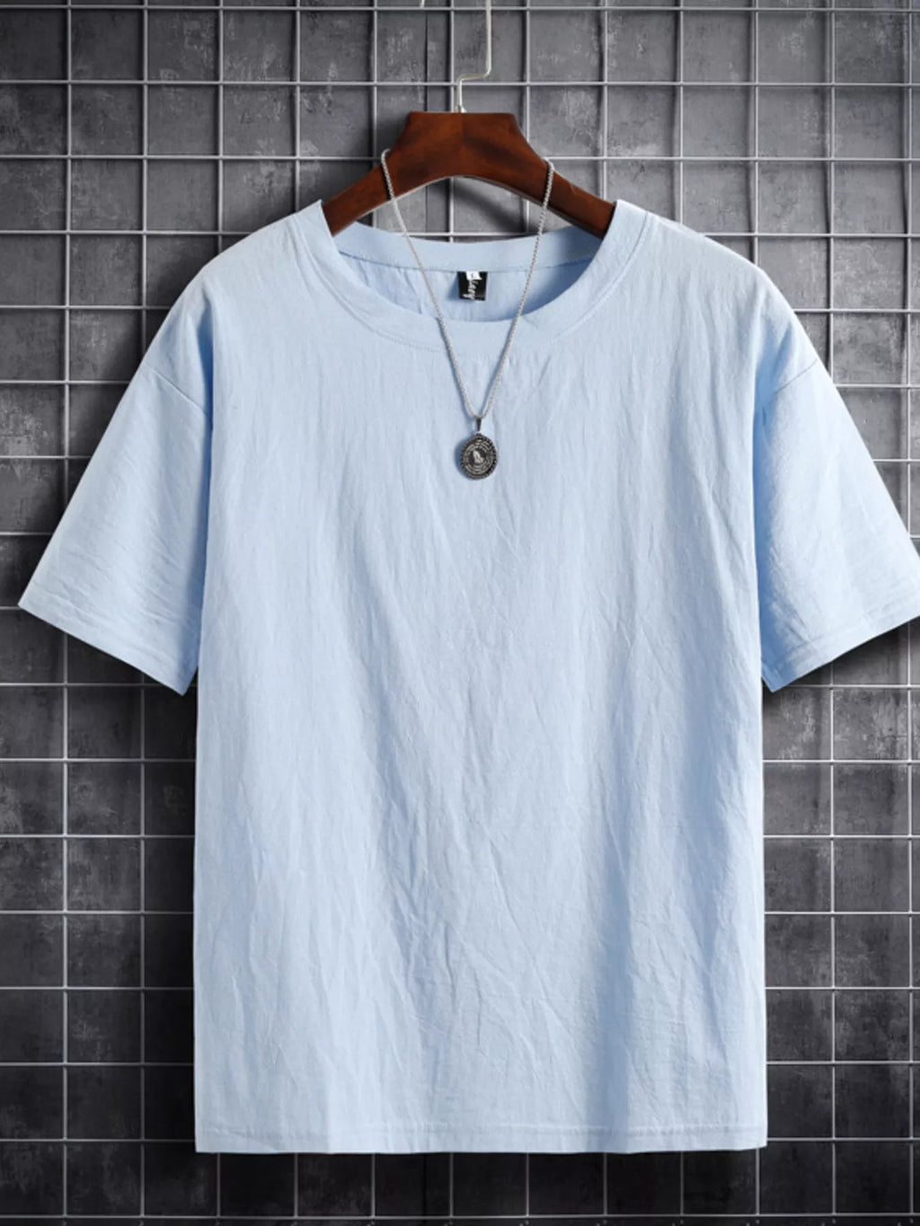 Men's Plus Size Solid Color Short Sleeve T-Shirt from Armoire Gemzis