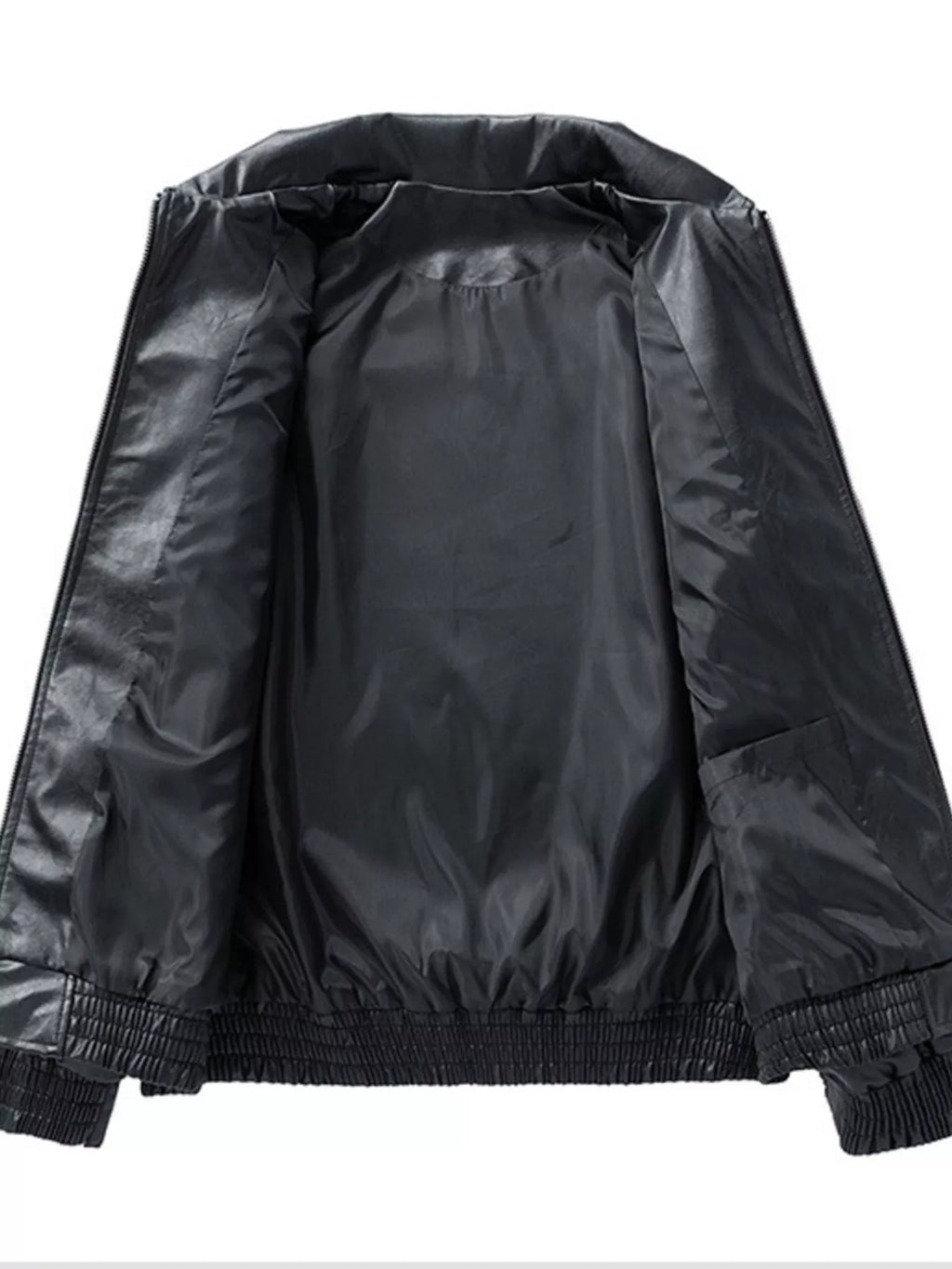 Men's Plus Size Zip Up Leather Jacket from Armoire Gemzis